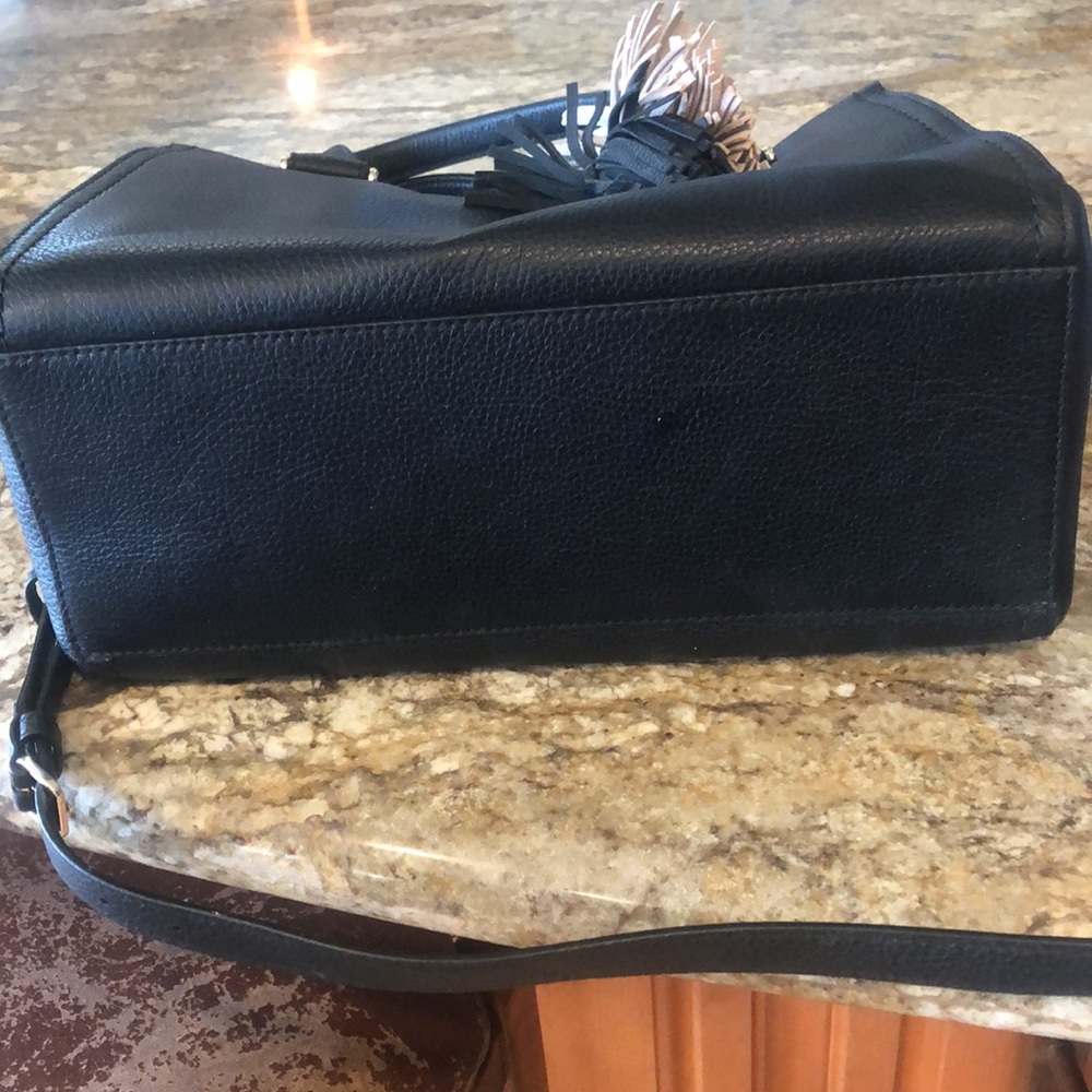 SPOTLESS ♠️ Kate Spade black satchel w/detachable shoulder strap w/lthr poms - Picture 9 of 9